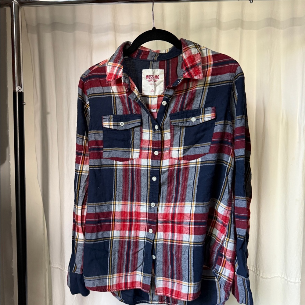 Mossimo Supply Co. Red and Blue Plaid Shirt